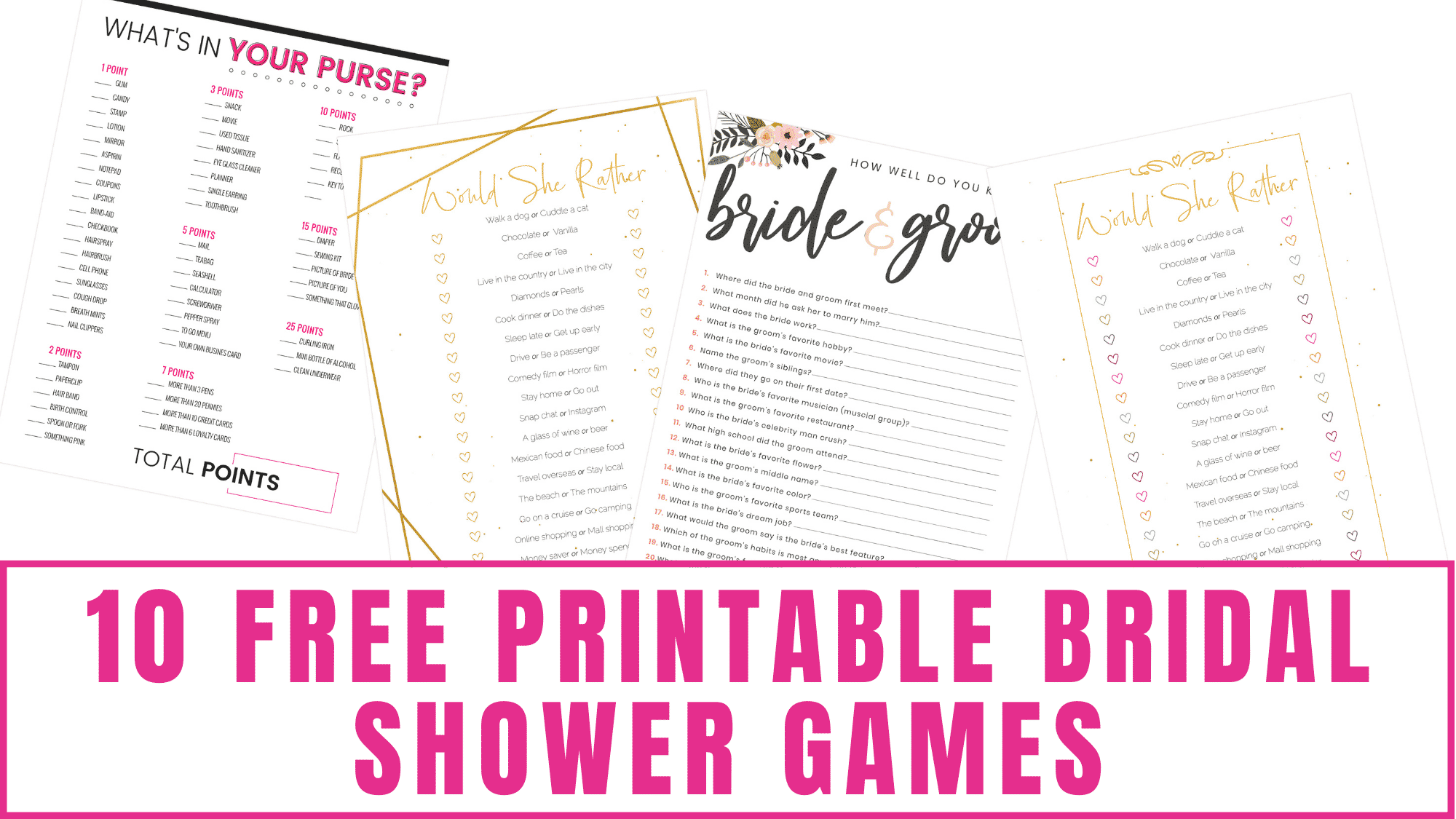 10 Free Printable Bridal Shower Games Freebie Finding Mom - Free Printable Bridal Shower Games
