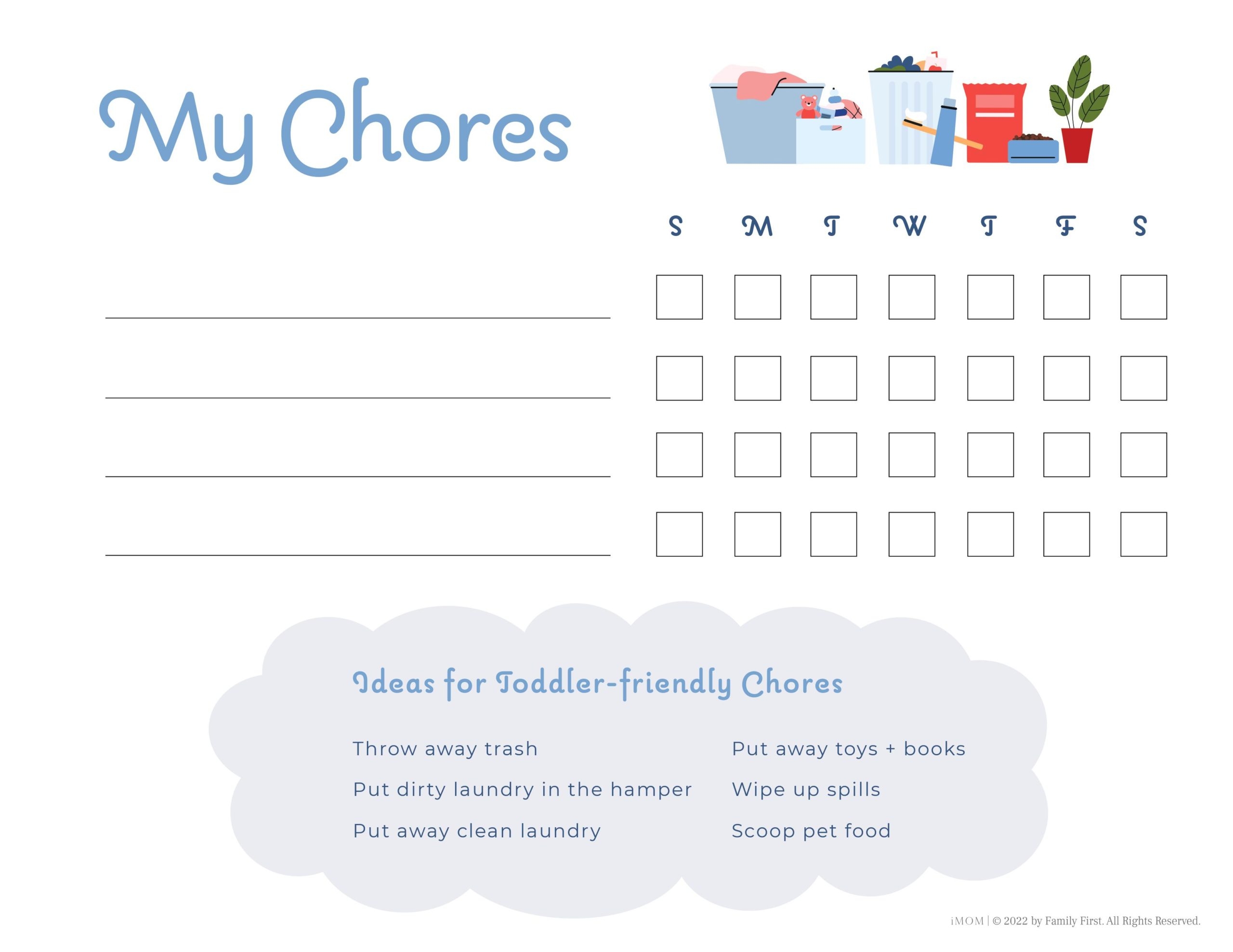 10 Free Printable Chore Charts IMOM - Charts Free Printable