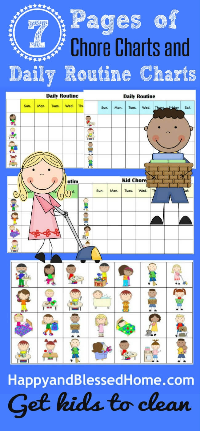 10 Minutes To Clean And FREE Printable Chore Charts For Kids - Free Printable Chore Charts For 7 Year Olds