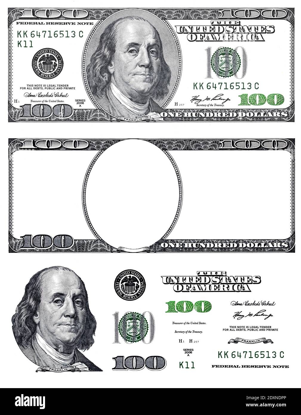 100 Dollar Bill Template Hi res Stock Photography And Images Alamy - Free Printable 100 Dollar Bill