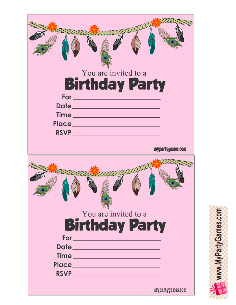 100 Free Printable Kids Birthday Party Invitations - Free Printable Birthday Party Invitations With Photo