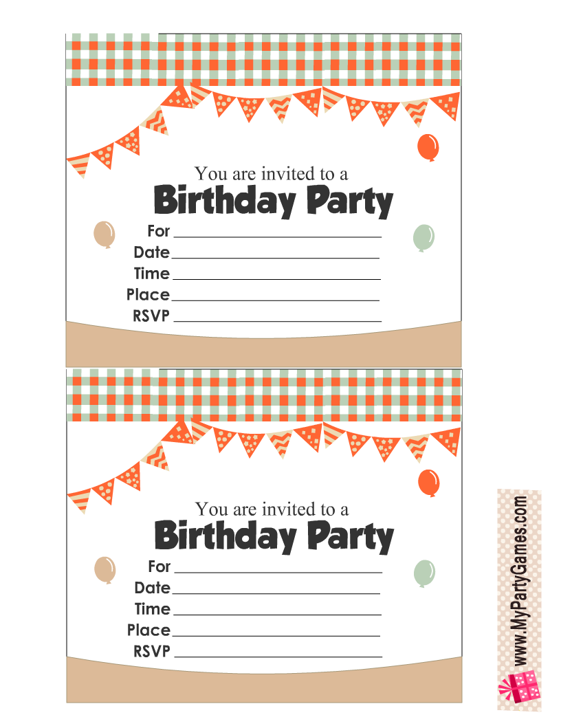 100 Free Printable Kids Birthday Party Invitations - Free Printable Birthday Invitation Templates