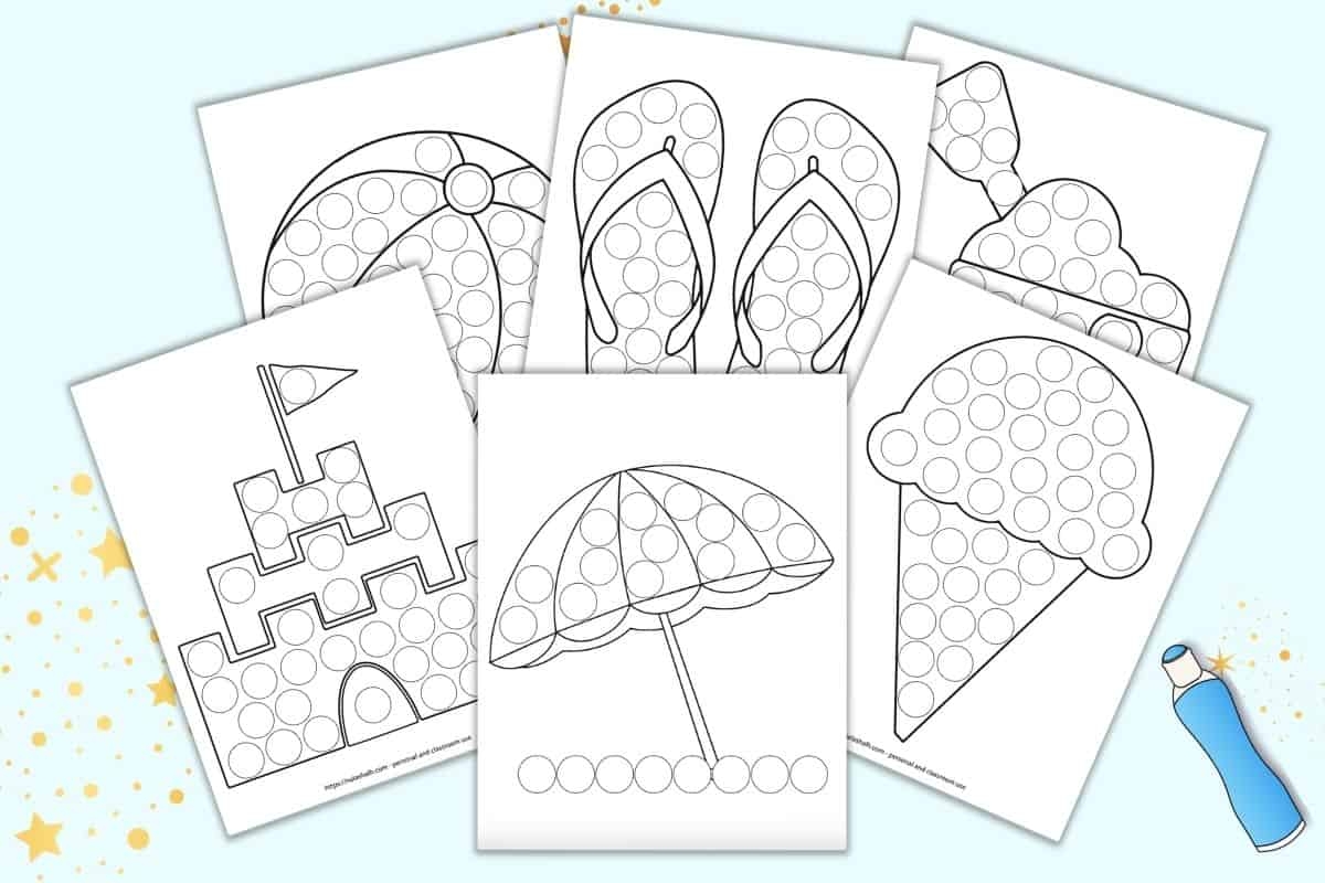11 Free Printable Summer Dot Marker Coloring Pages The Artisan Life - Do A Dot Art Pages Free Printable