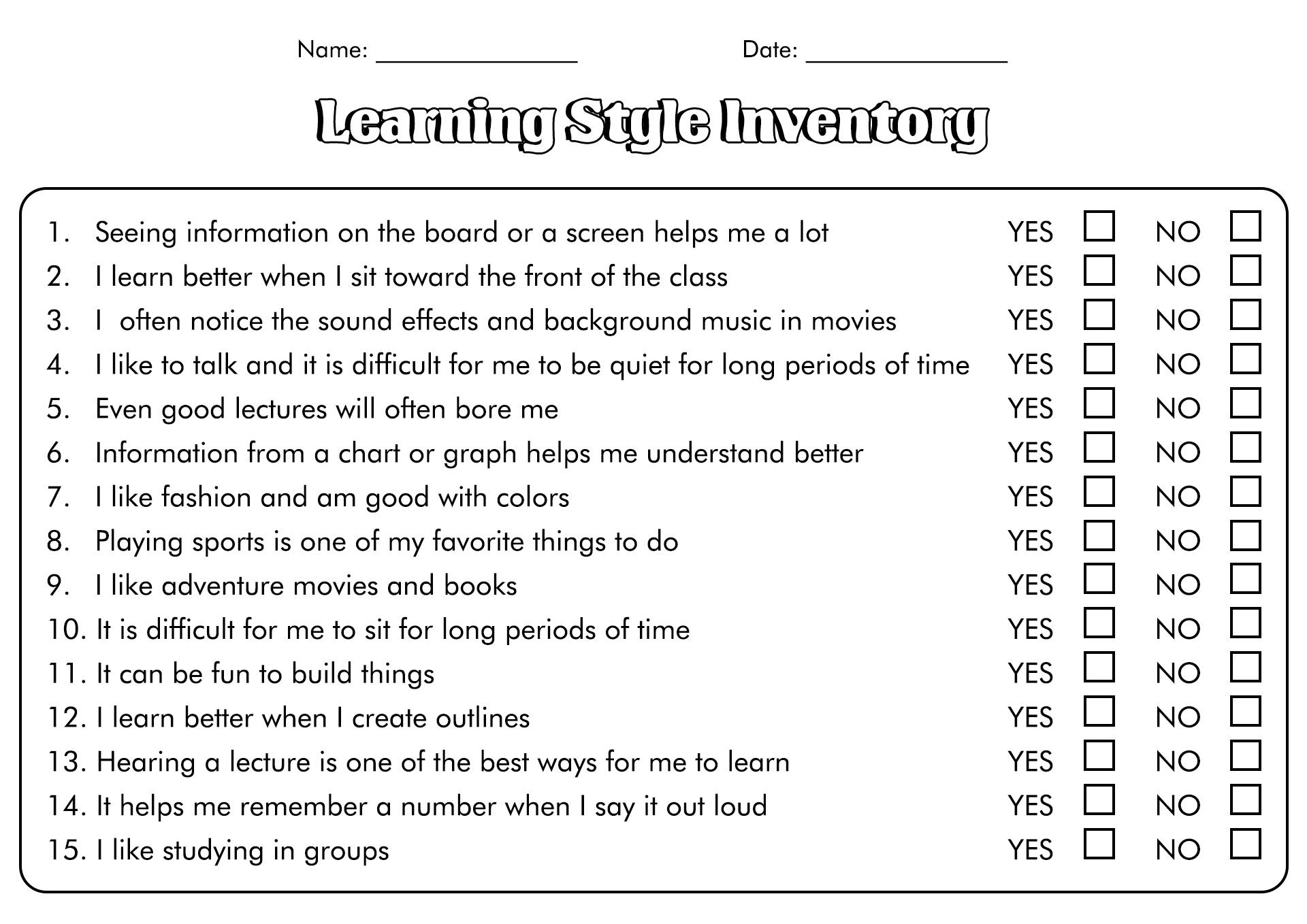 16 Vark Styles Worksheet Free PDF At Worksheeto - Free Learning Style Inventory For Students Printable