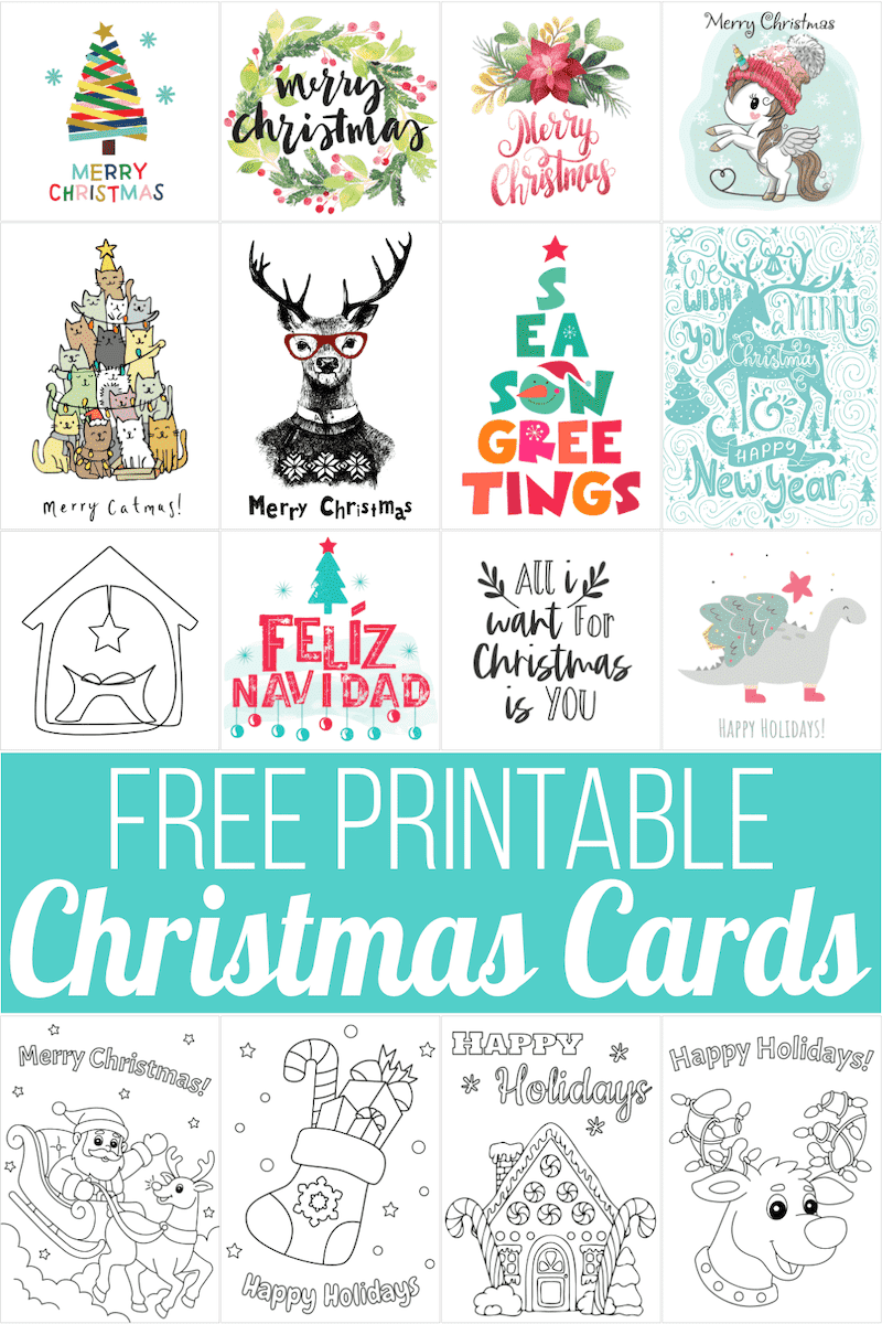 160 Free Printable Christmas Cards For 2023 - Create Your Own Free Printable Christmas Cards