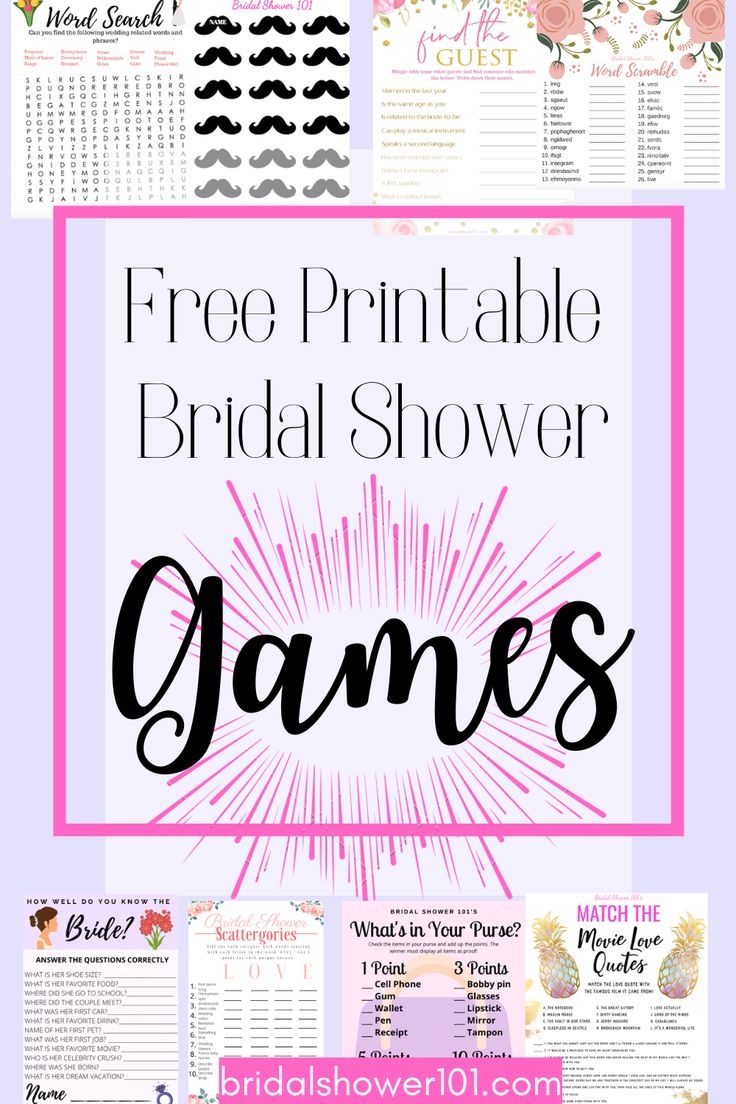 17 Free Printable Bridal Shower Games Fun Bridal Shower Games Bridal Shower Games Free Bridal Shower Printables - Free Printable Bridal Shower Games