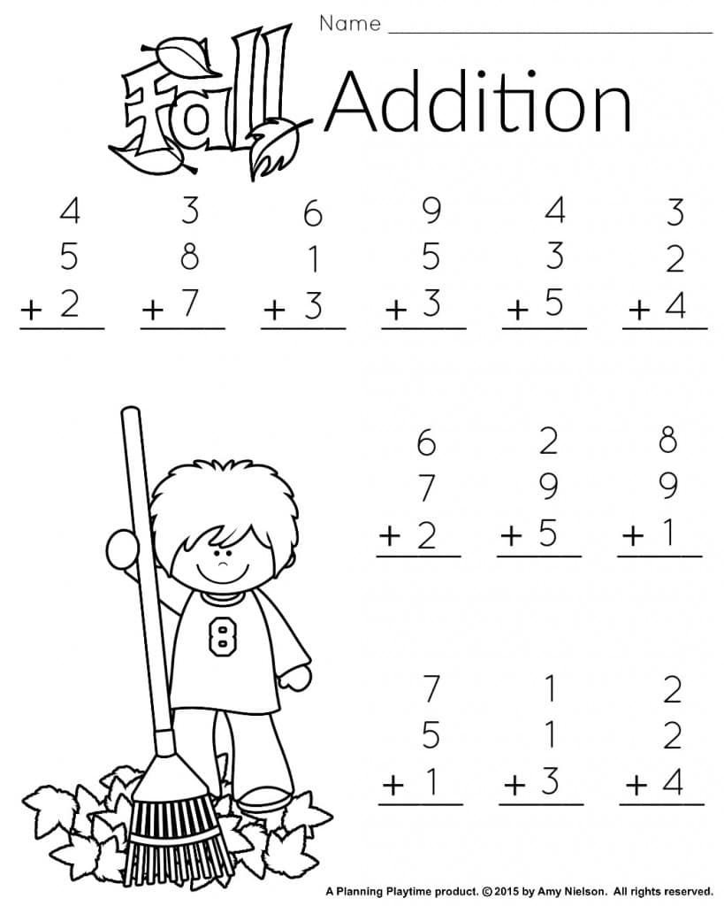 1st Grade Math And Literacy Worksheets With A Freebie Planning Playtime - Free Printable Addition Worksheets For 1st Grade