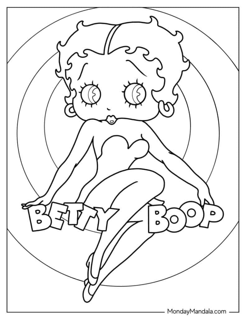 20 Betty Boop Coloring Pages Free PDF Printables - Free Printable Betty Boop