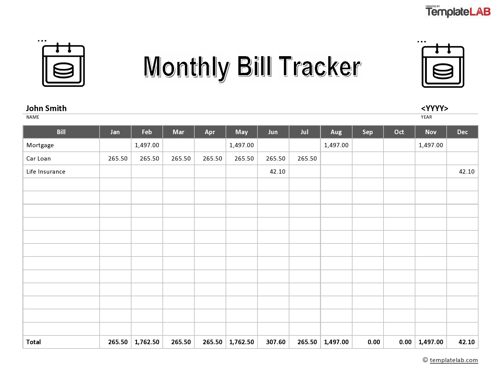 20 Free Bill Pay Checklists Bill Calendars PDF Word Excel - Free Printable Bill Payment Schedule