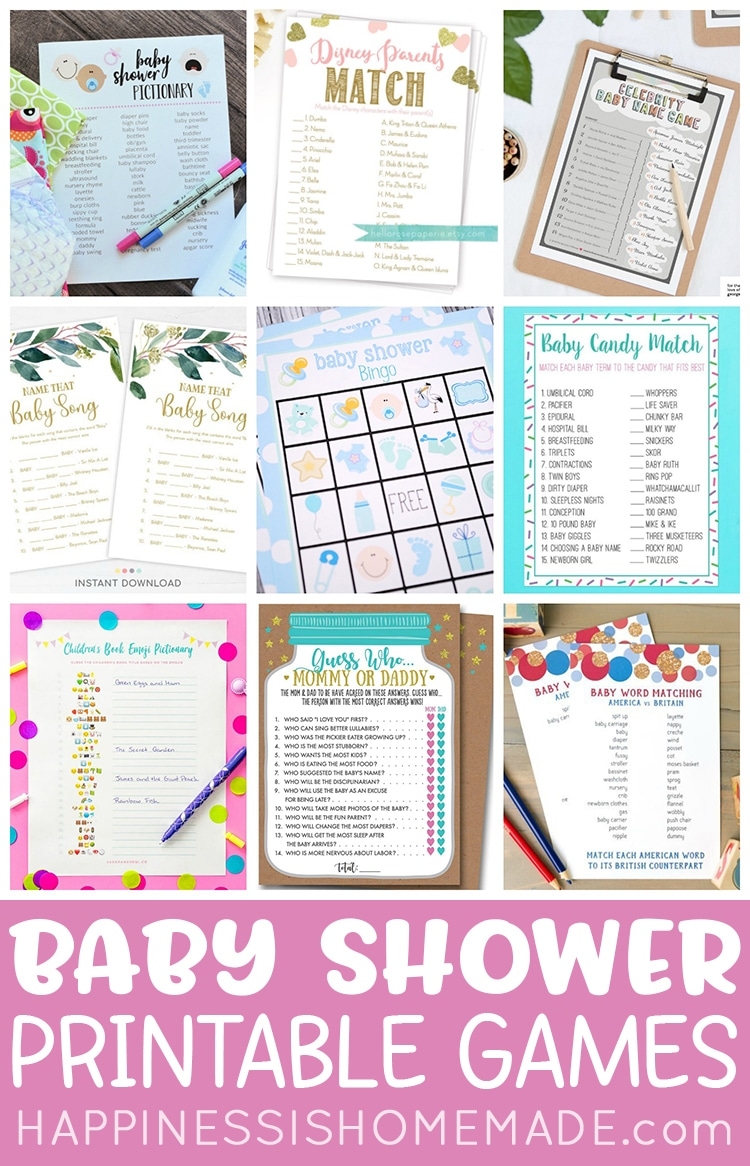 20 Printable Baby Shower Games Happiness Is Homemade - Free Printable Baby Shower Games With Answers