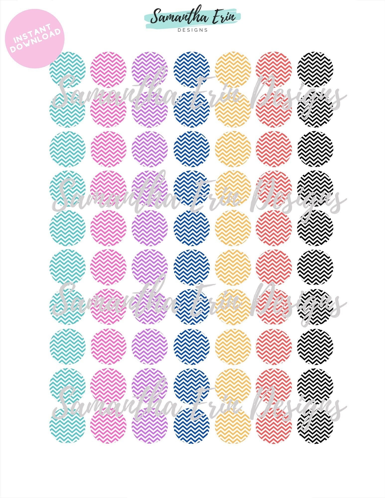 20mm Chevron Cabochon Template Instant Download 20mm Circle Templates 20mm Cabochons 20mm Templates Etsy - Free Printable Cabochon Templates