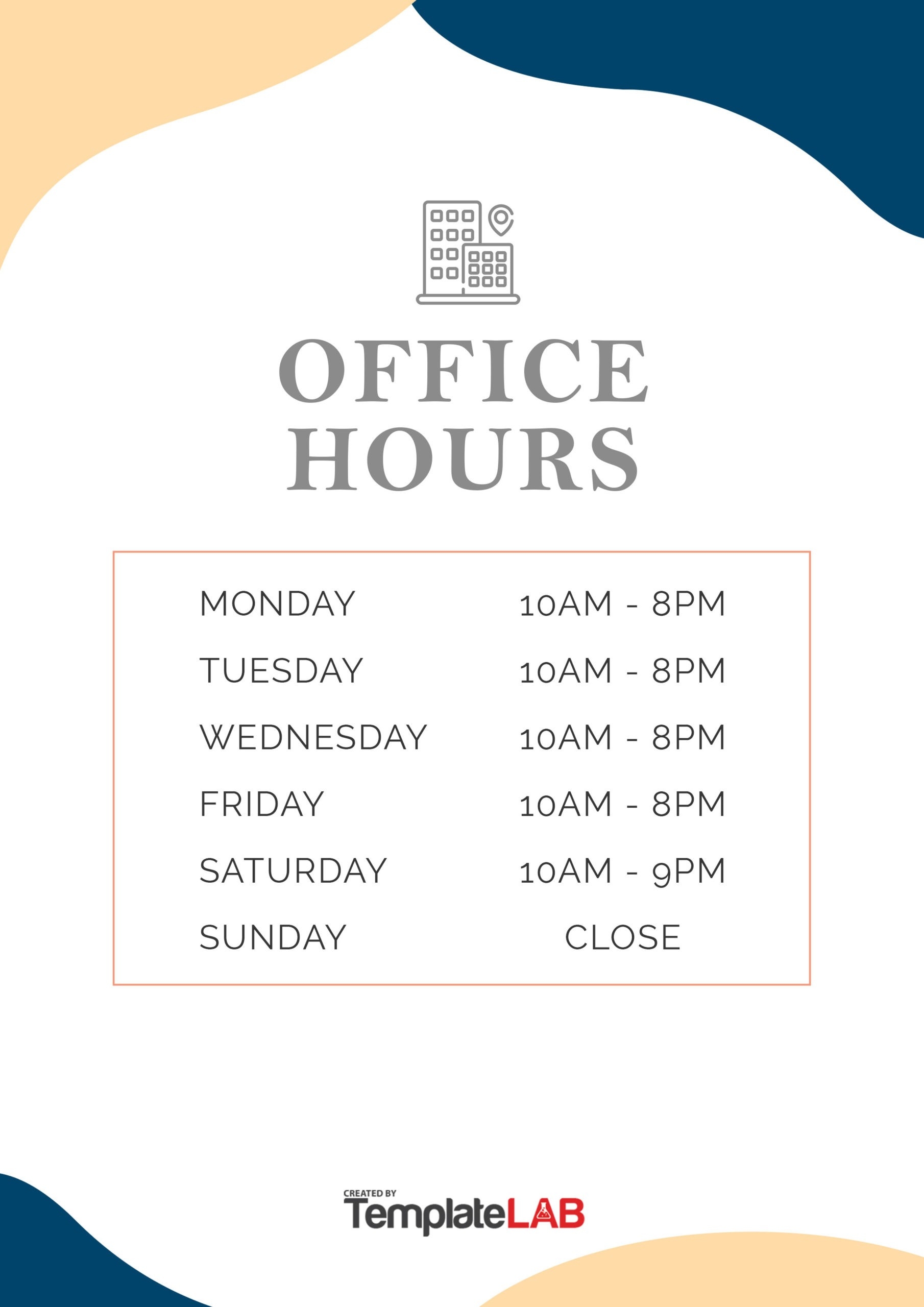 22 Printable Business Hours Templates Word PowerPoint PDF - Free Printable Business Hours Sign