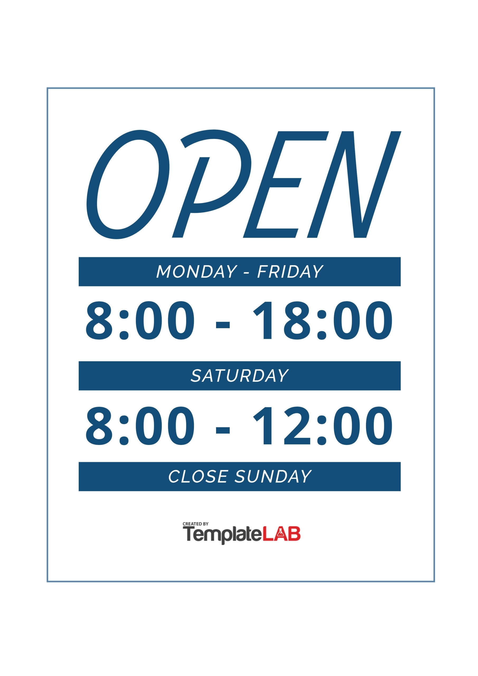 22 Printable Business Hours Templates Word PowerPoint PDF - Free Printable Business Hours Sign
