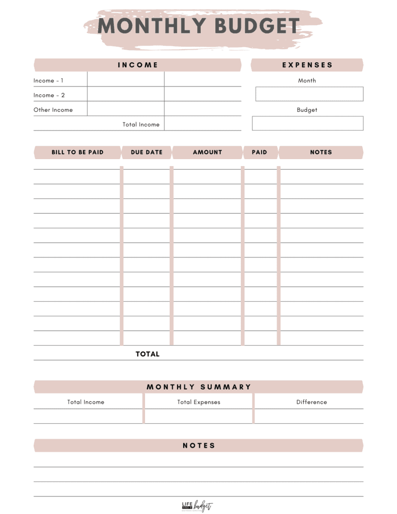 23 Free Printable Budget Templates To Use In 2024 Life And A Budget - Free Printable Budget Templates