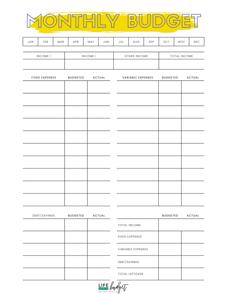 23 Free Printable Budget Templates To Use In 2024 Life And A Budget - Free Printable Budget Binder Worksheets