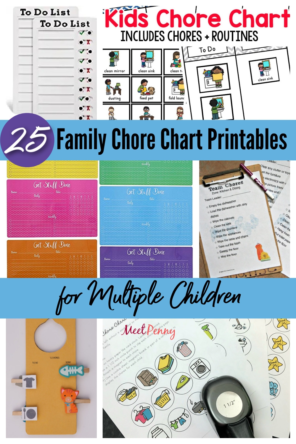 25 Family Chore Chart Printables For Multiple Children Meet Penny - Free Printable Chore Charts For Multiple Children