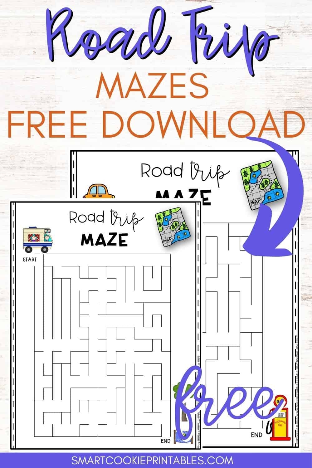 3 Free And Engaging Printable Road Trip Maze Activities For Kids Smart Cookie Printables - Free Printable Car Ride Games