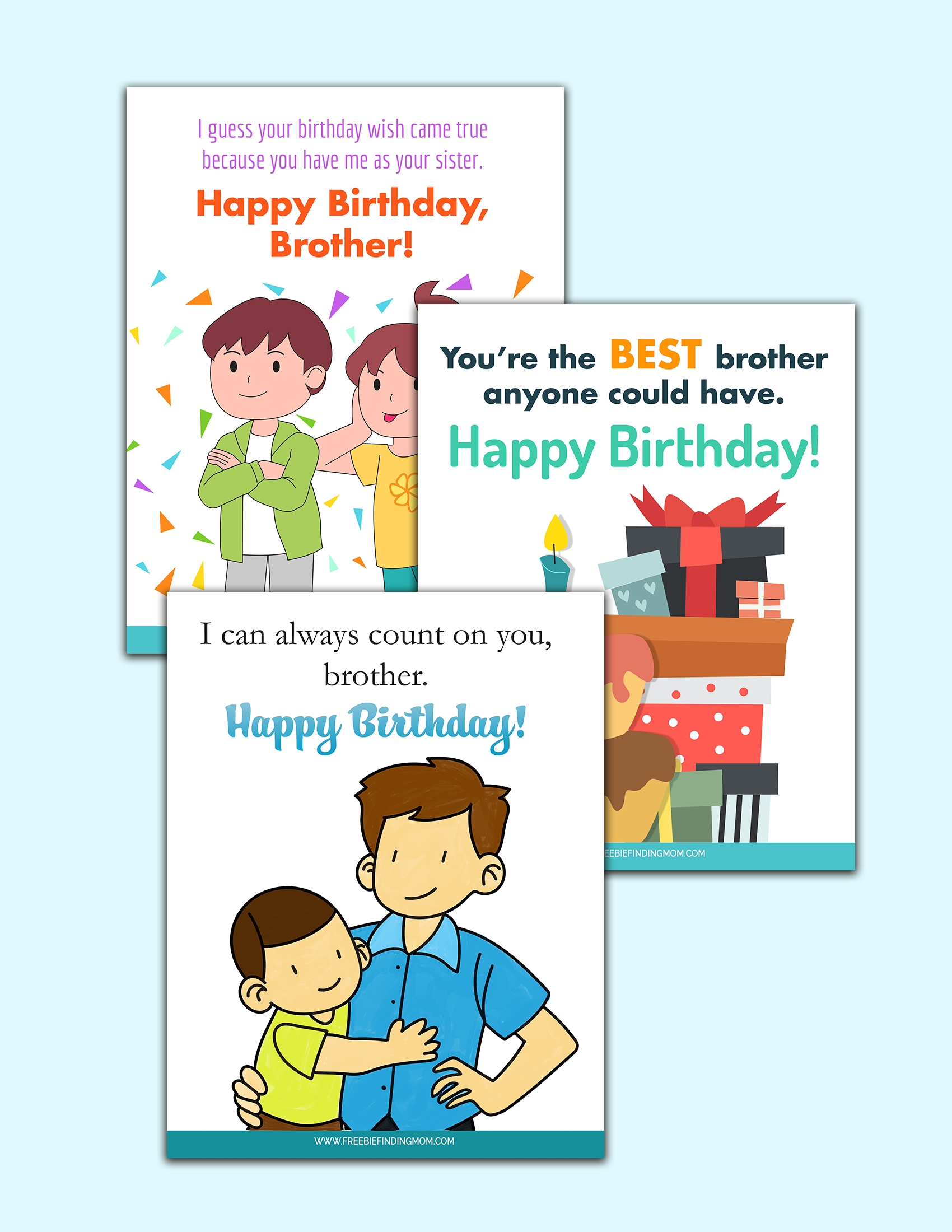 3 Free Printable Happy Birthday Quotes For Brother Freebie Finding Mom - Free Printable Birthday Cards For Brother
