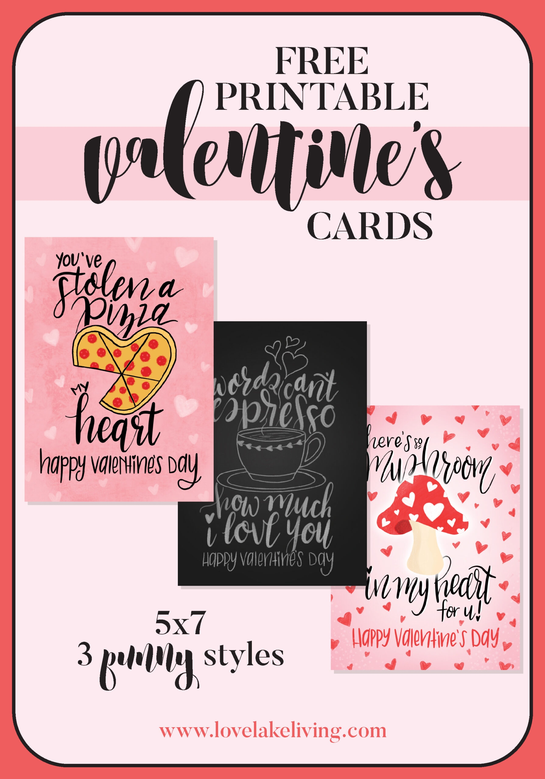 3 Free Printable Valentine s Day Cards Love Lake Living - Free Printable Cards