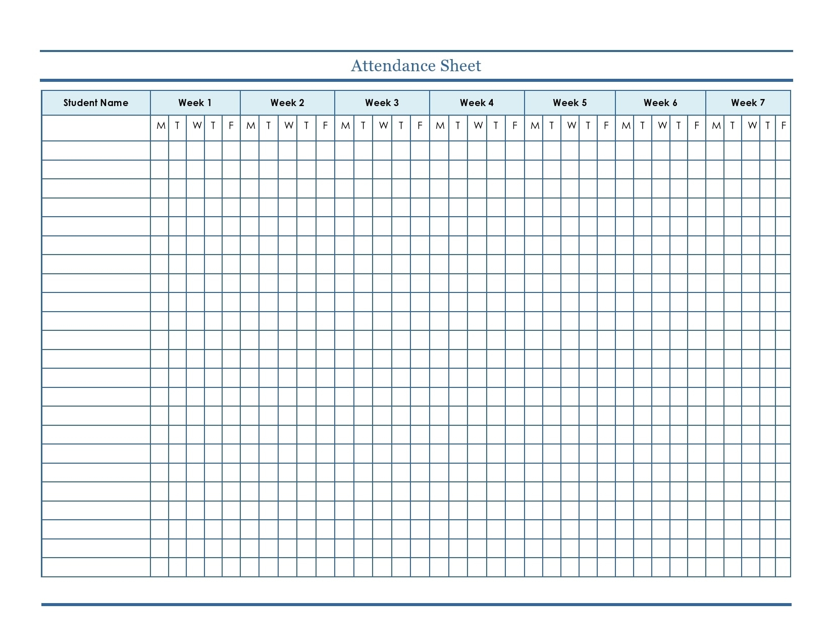 30 Printable Attendance Sheet Templates Free TemplateArchive - Free Printable Attendance Forms For Teachers