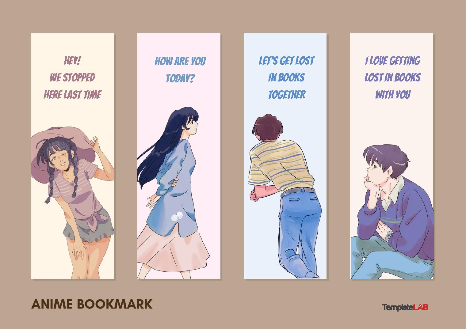 31 Free Printable Bookmark Templates Word PDF - Anime Bookmarks Printable For Free