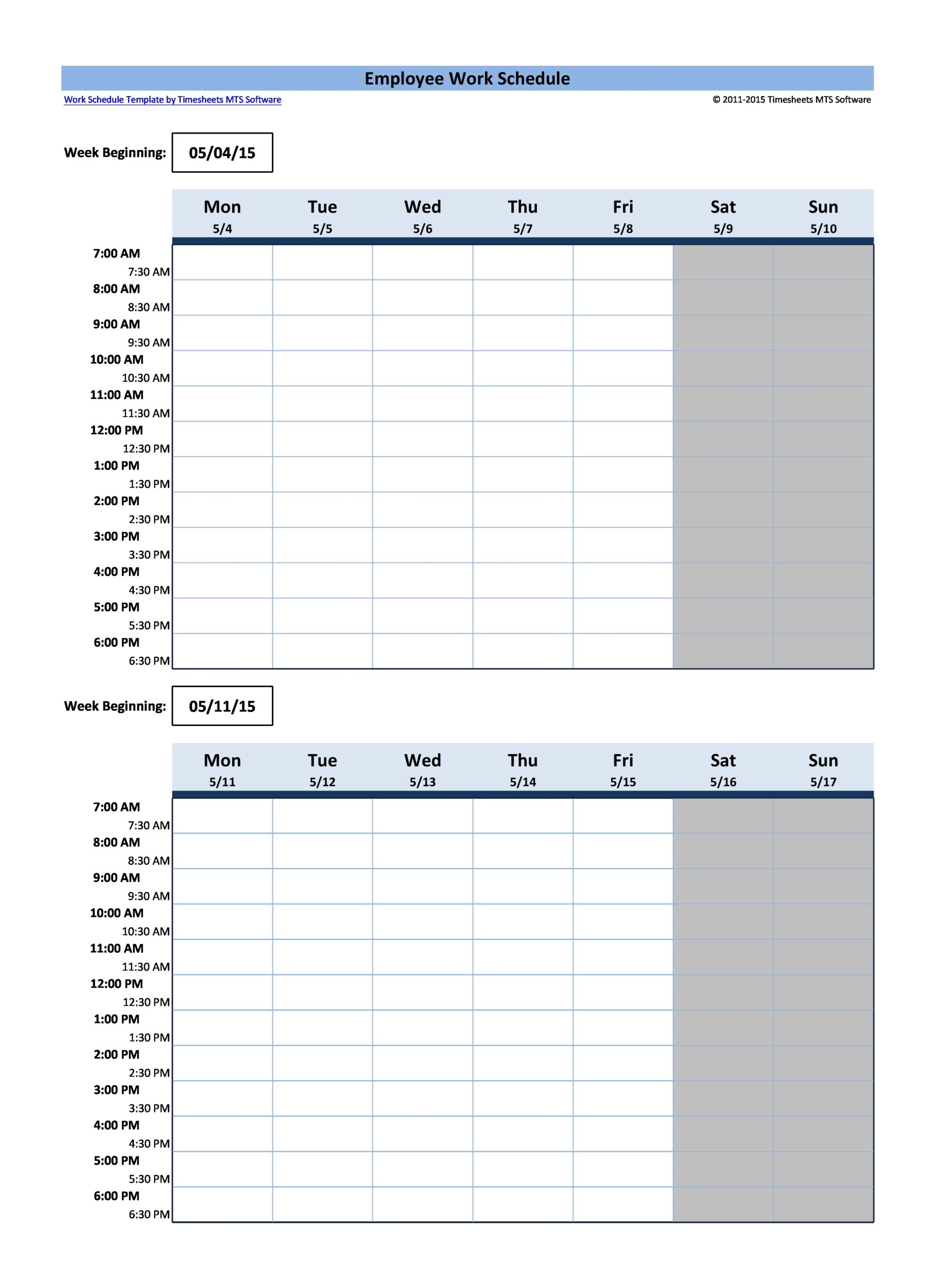 37 Free Employee Schedule Templates Excel Word PDF - Free Printable Blank Work Schedules