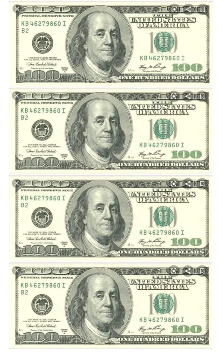 4 Pack Of 100 Dollar Money Template Dollar Bill 100 Dollar Bill - Free Printable 100 Dollar Bill