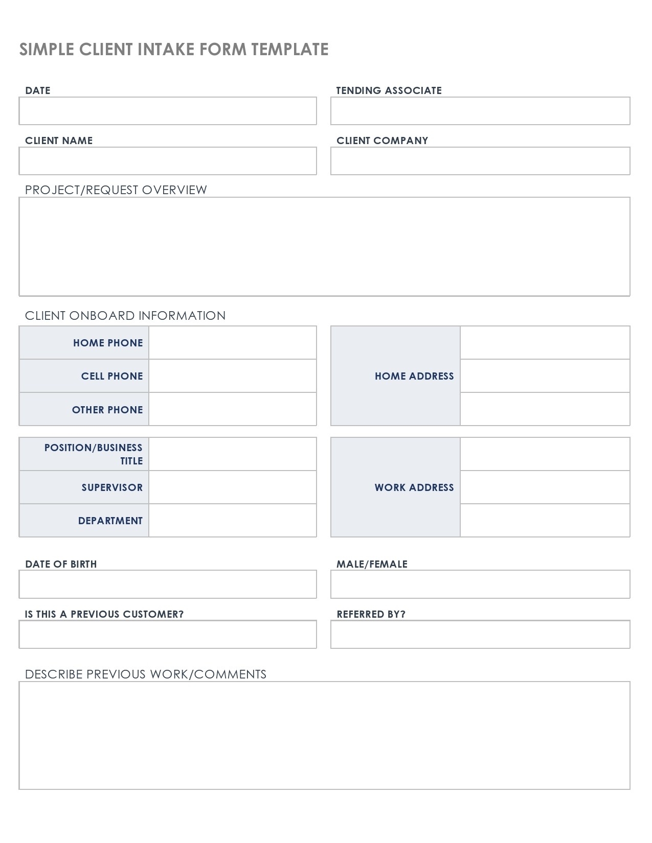 42 Printable Client Intake Forms FREE Templates TemplateLab - Find Free Printable Forms Online