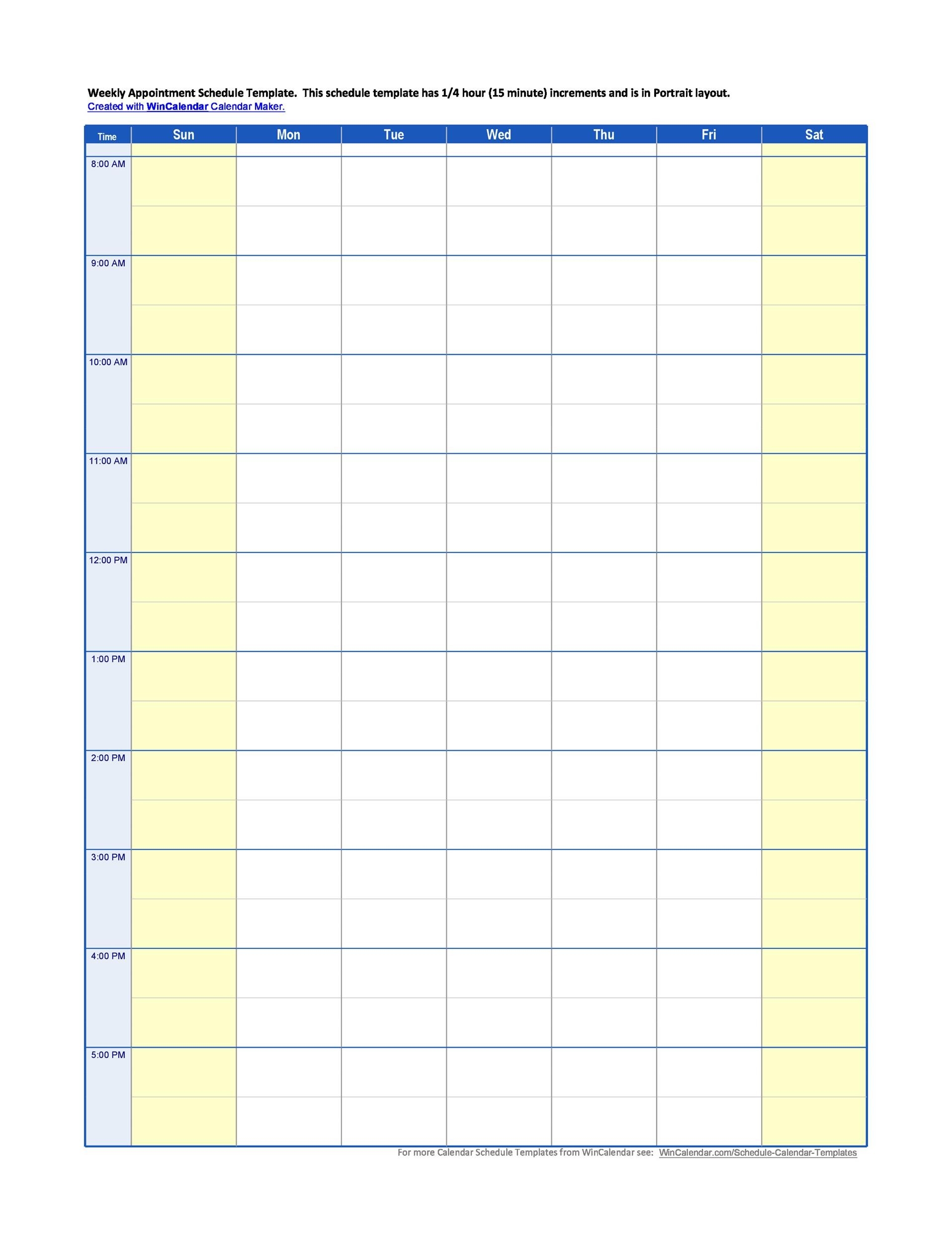 50 Printable Appointment Schedule Templates Appointment Calendars - Free Printable Appointment Sheets