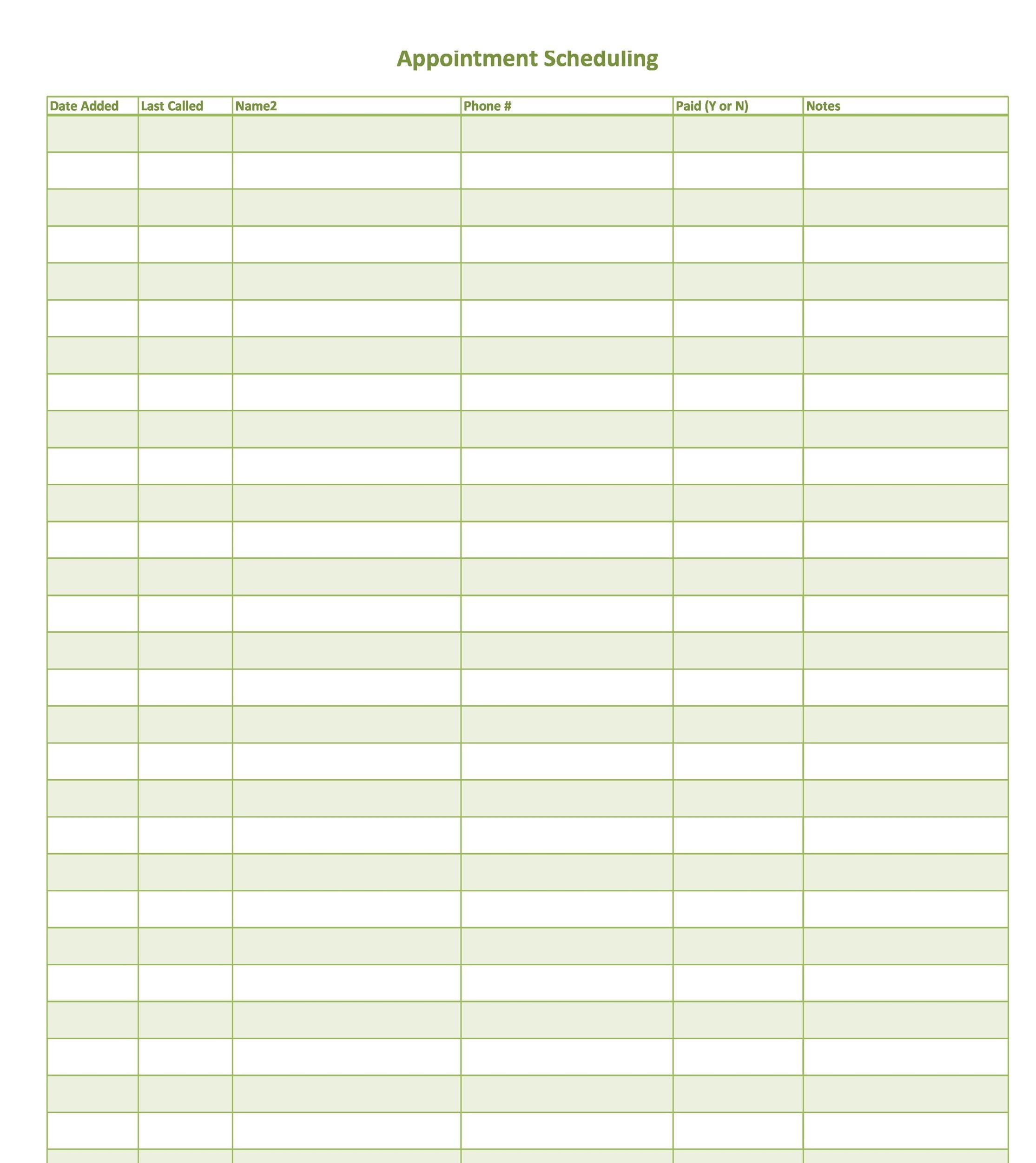 50 Printable Appointment Schedule Templates Appointment Calendars - Free Printable Appointment Sheets