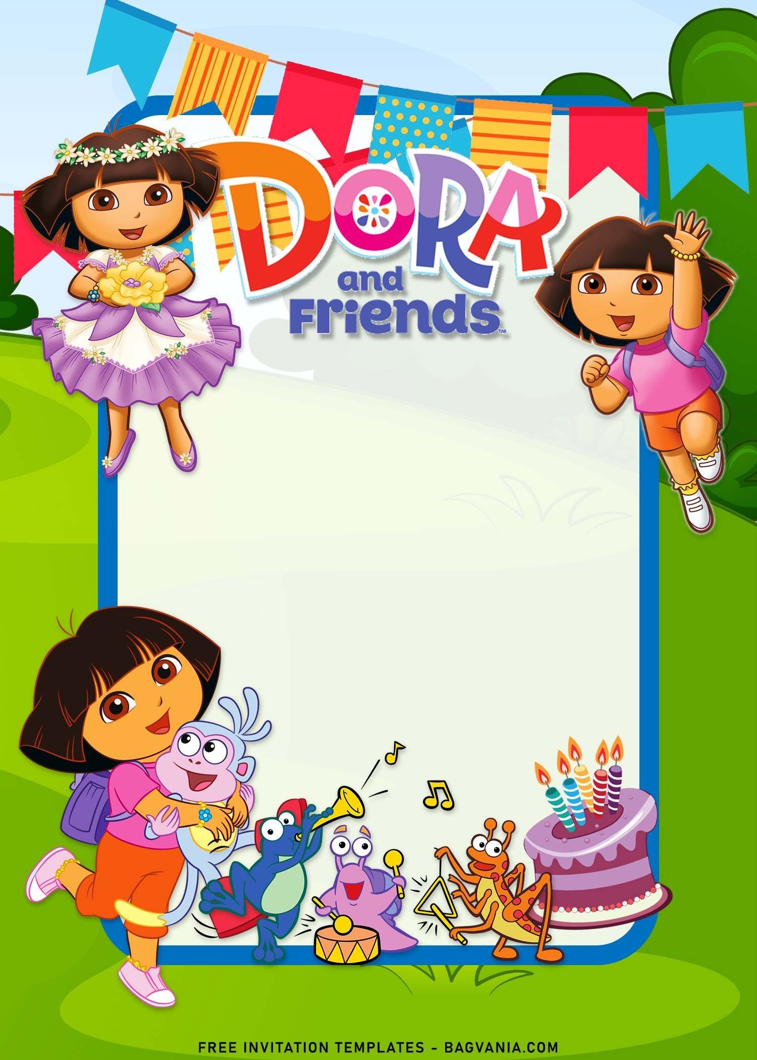 7 Dora And Friends Birthday Invitation Templates Dora And Friends Birthday Invitation Templates Birthday Invitations - Dora Birthday Cards Free Printable