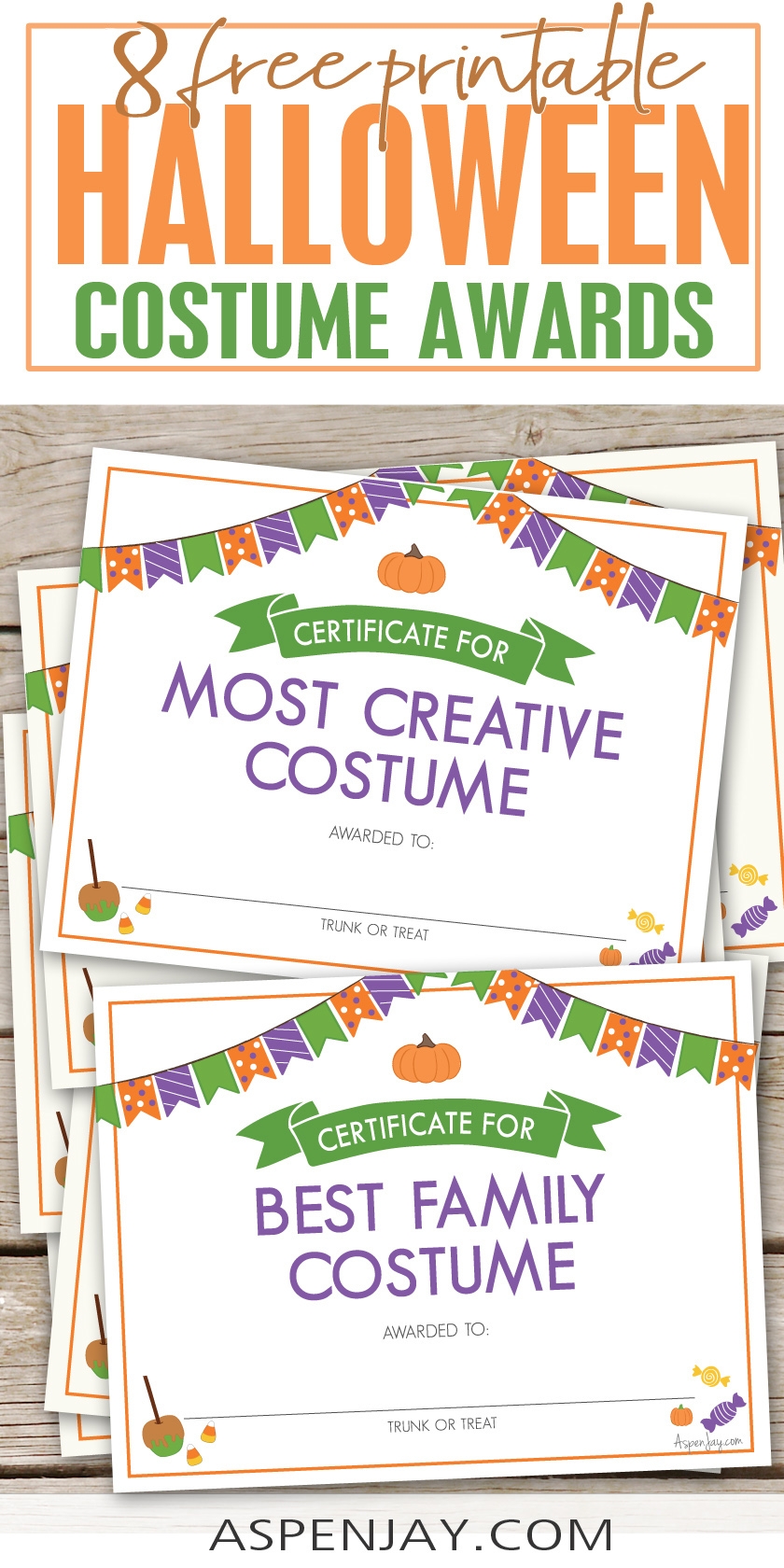 8 Printable Halloween Costume Awards Aspen Jay - Best Costume Certificate Printable Free
