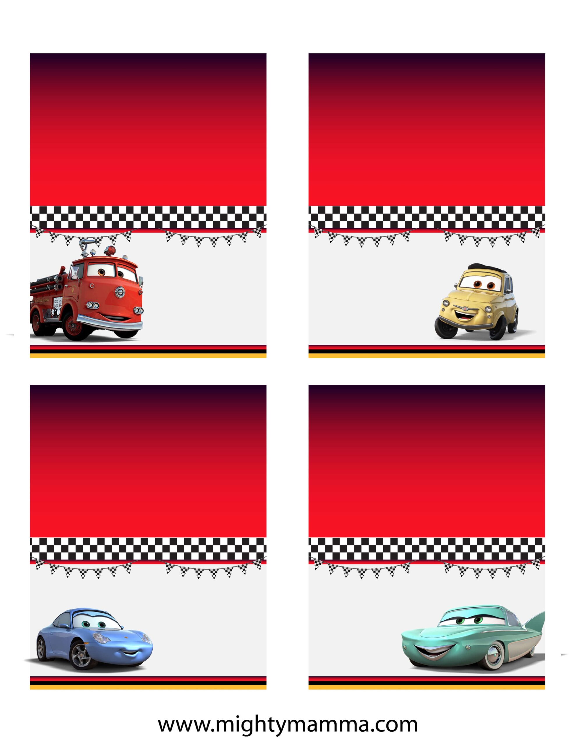 A Cars Birthday Theme Includes Free Printables Mighty Mamma - Free Printable Cars Food Labels