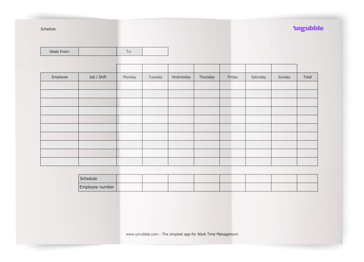 Access A Free Employee Schedule Template Unrubble Templates - Free Printable Blank Work Schedules