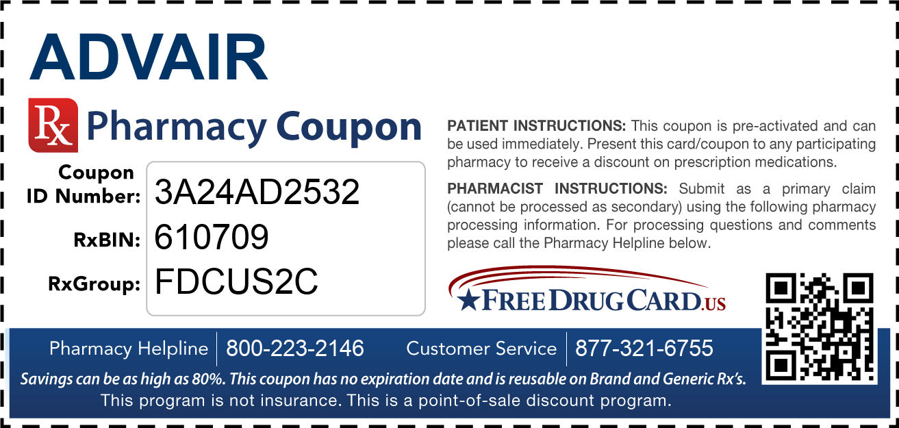 Advair Coupon Free Prescription Savings At Pharmacies Nationwide - Free Advair Coupon Printable