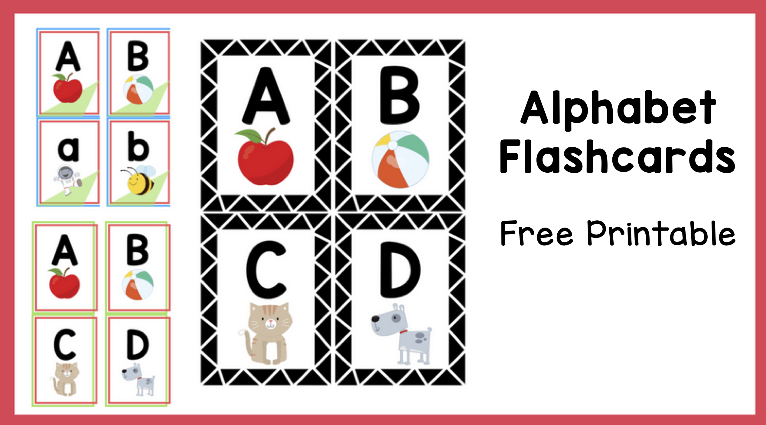 Alphabet Flashcards Free Printable The Teaching Aunt - Free Printable Abc Flashcards With Pictures