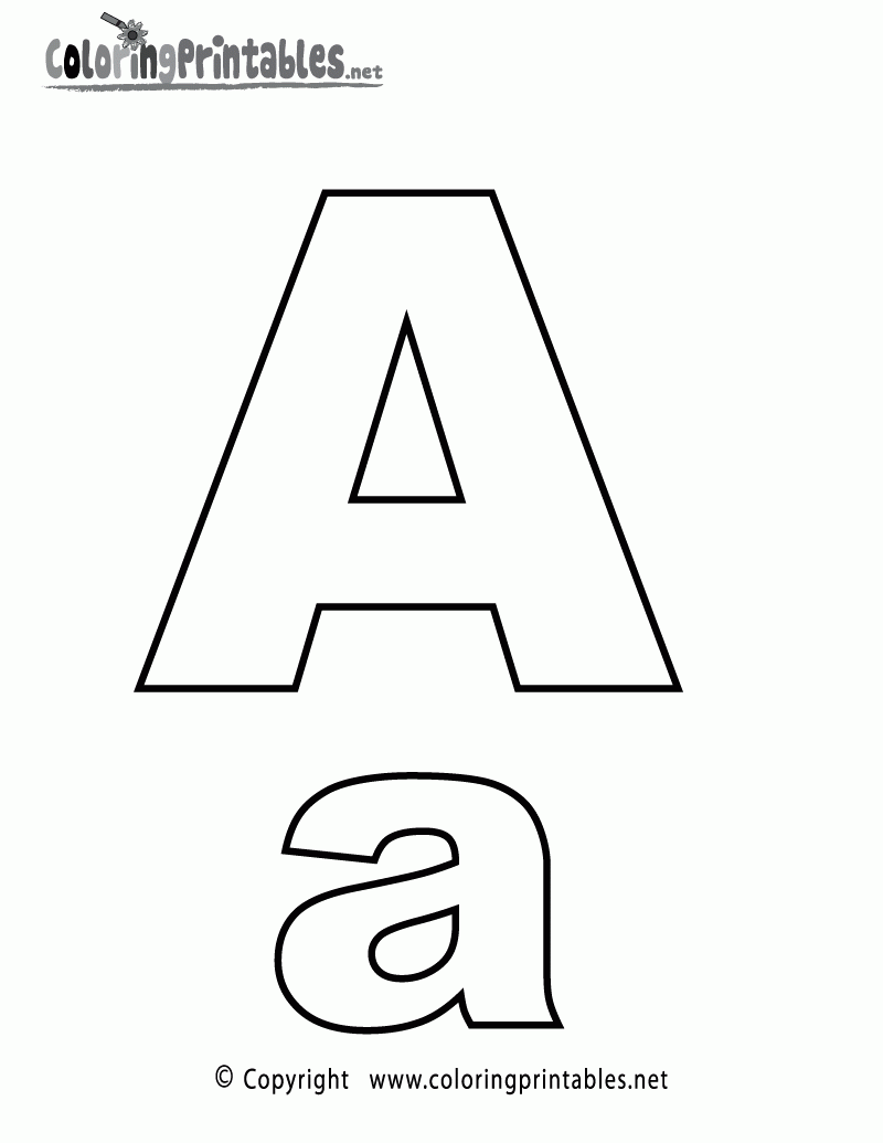 Alphabet Letter A Coloring Page A Free English Coloring Printable - Free Printable Alphabet Letters To Color