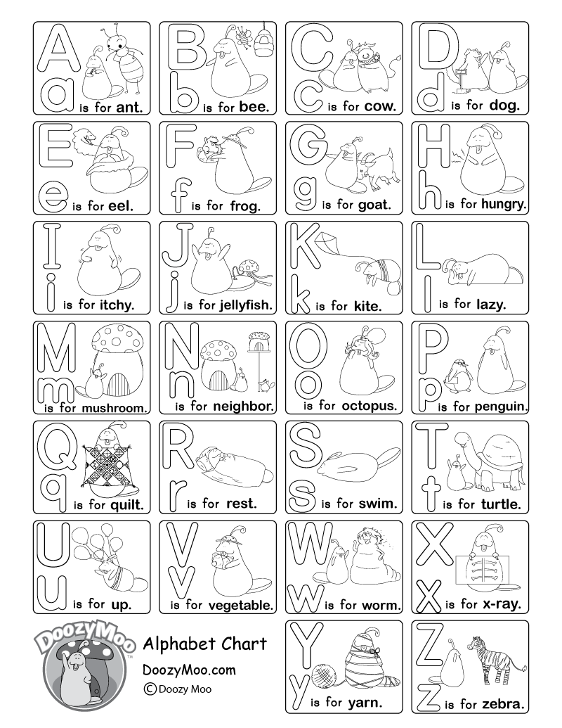 Alphabet Worksheets Free Printables Doozy Moo - Free Printable Alphabet Worksheets