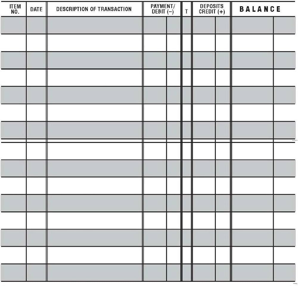 Amazon 8 Easy To Read Checkbook Transaction Register Large Print Check Book REGISTERS Office Products - Free Printable Checkbook Register
