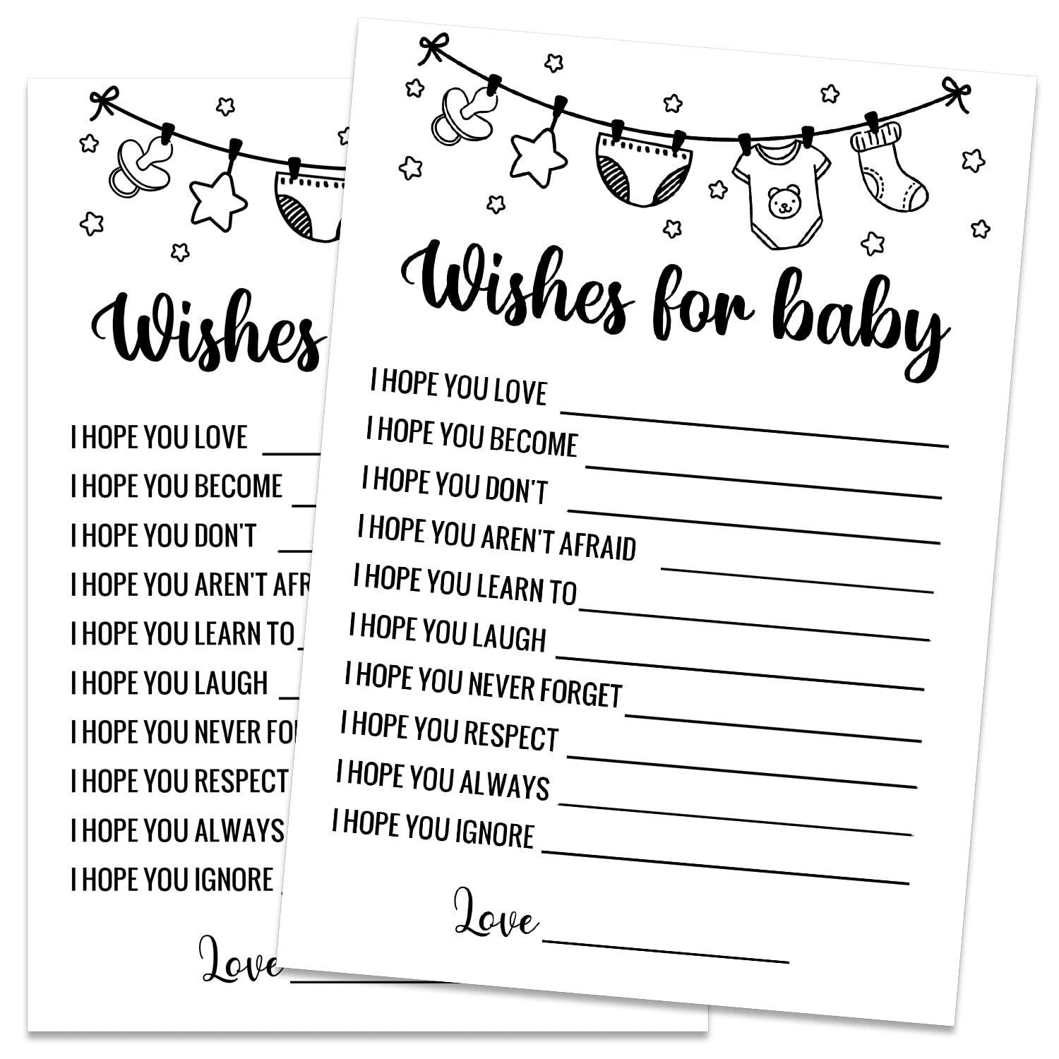 Amazon Baby Advice Cards Wishes For Baby Cards Baby Shower Game Gender Reveal Party Supplies Baby Shower Decorations Baby Shower Party Games Supplies Activities 30 Game Cards Included Home Kitchen - Free Printable Baby Advice Cards