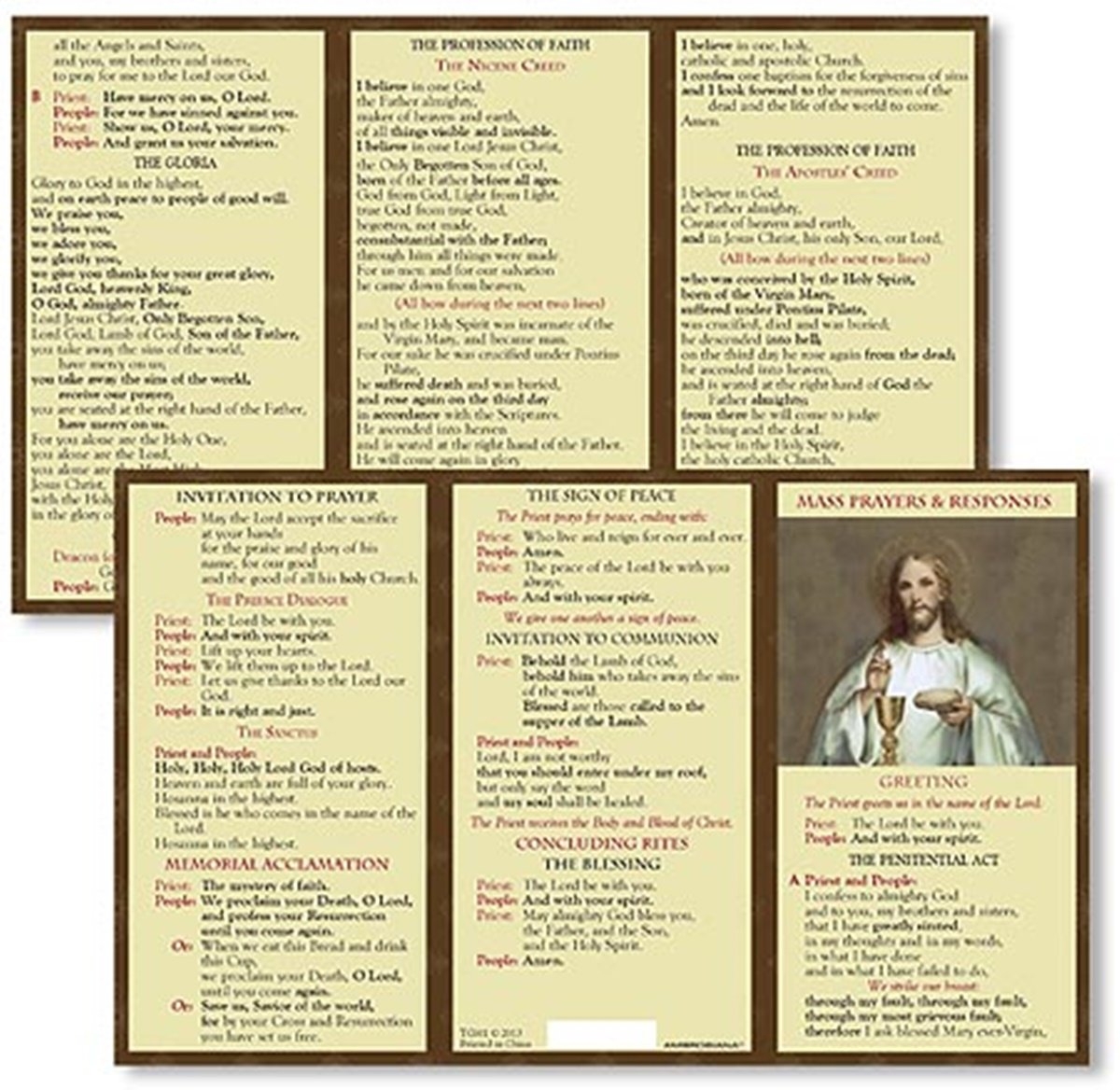 Amazon Catholic Mass Prayer Card With Responses Laminated Cardstock 4 1 2 Inch Pack Of 5 Home Kitchen - Free Printable Catholic Mass Book