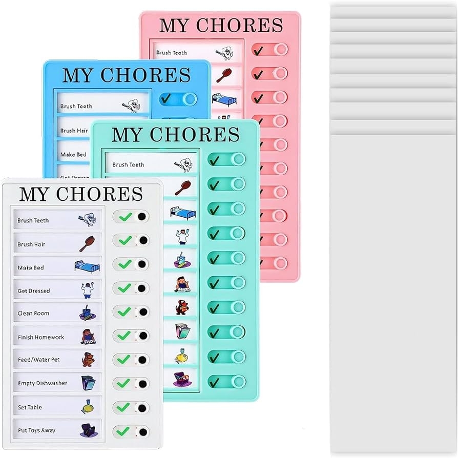 Amazon Chore Chart For Kids Chore Chart Chore Chart For Kids Multiple Kids Removable Cardboard To Do List Checklist Board For Home Routine Planning With 10Pcs Replacement Paper 4 Pieces Office Products - Free Printable Chore Charts For Multiple Children