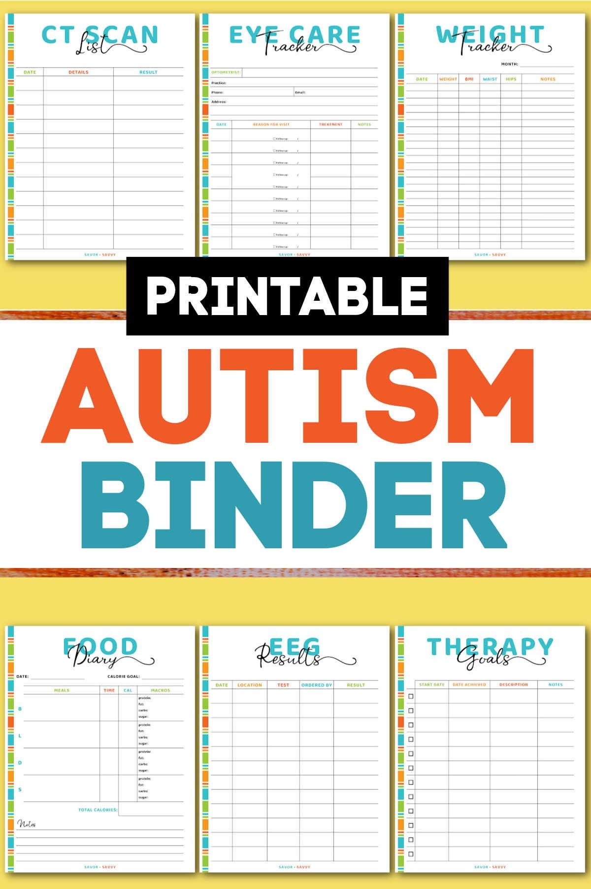 Autism Binder Printables 65 Pages Savor Savvy - Free Printable Autism Worksheets