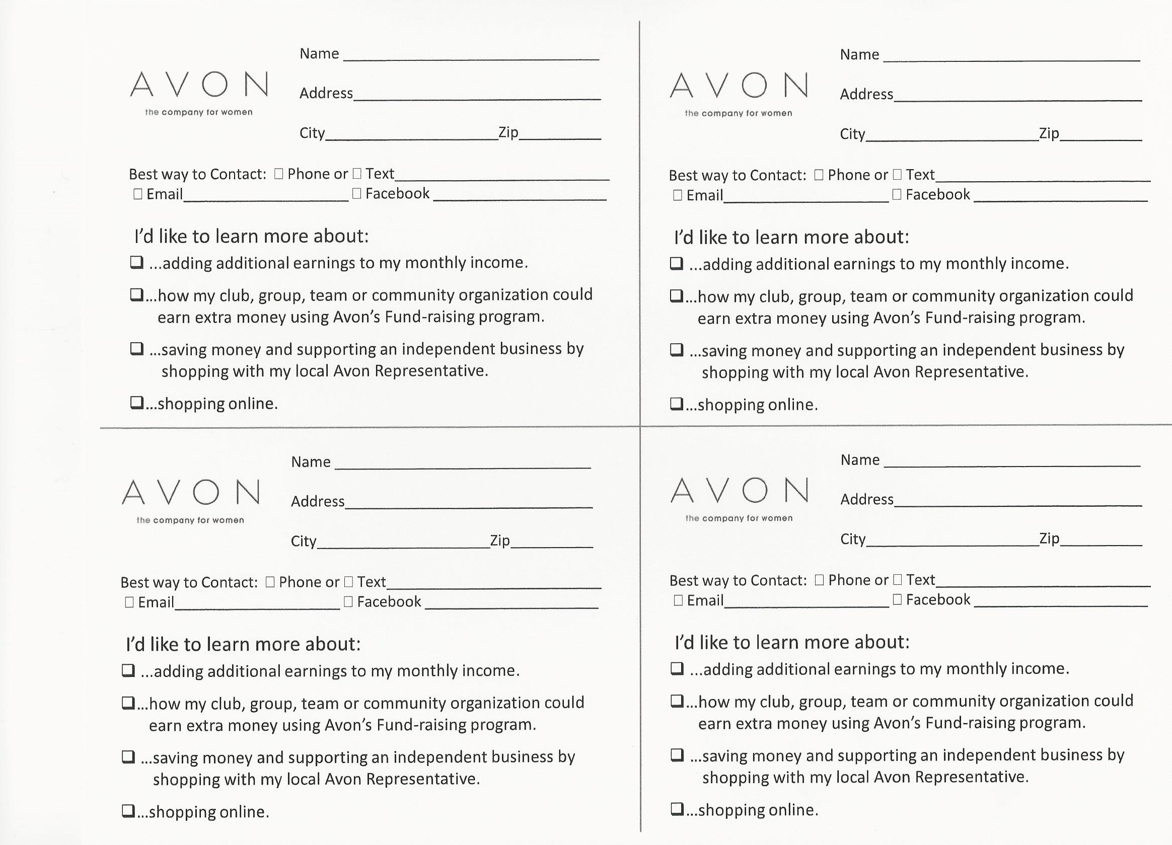 Avon Flyers Charts Avon Beauty - Free Printable Avon Flyers