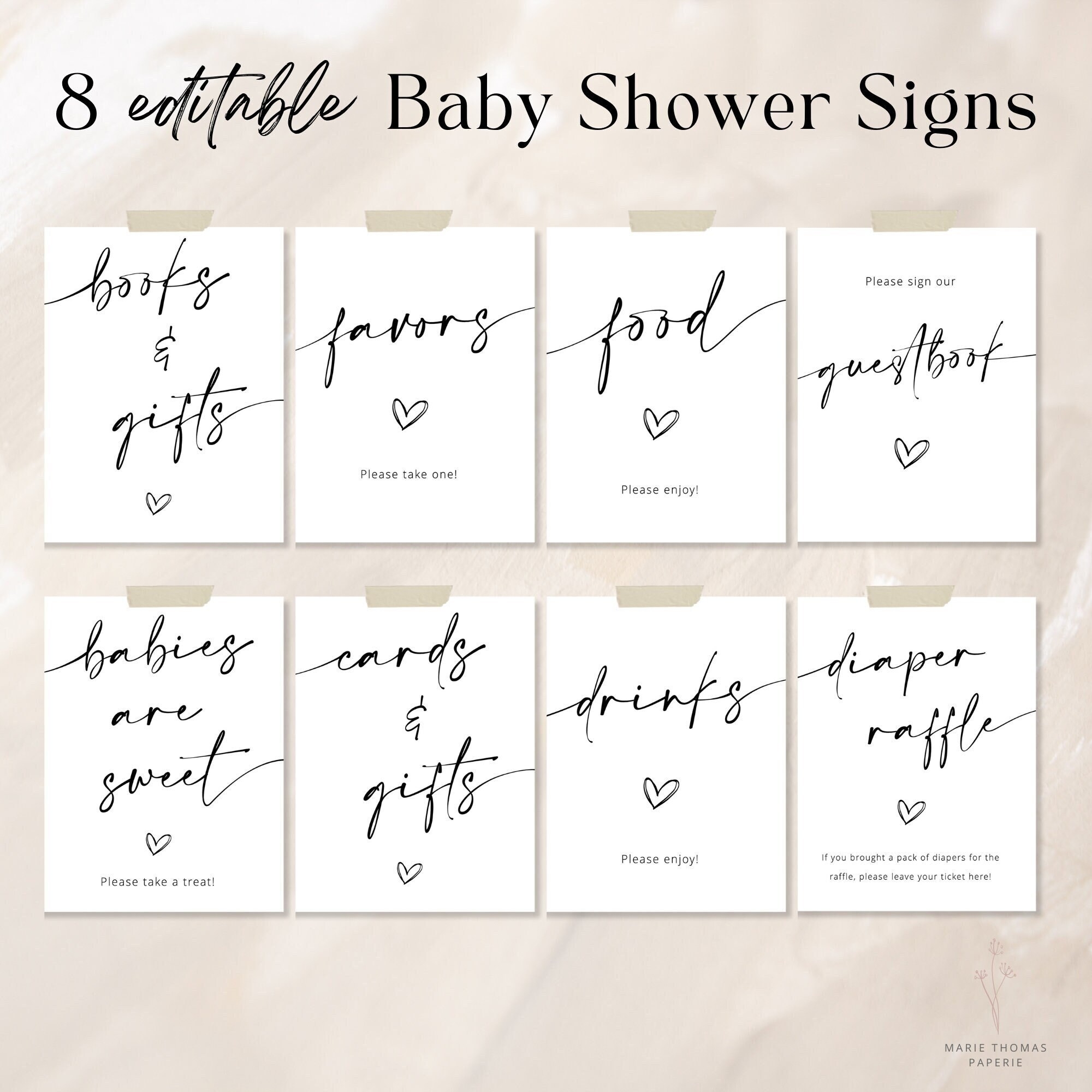 Baby Shower Sign Bundle Baby Shower Signs Minimalist Baby Shower Table Signs Modern Baby Shower Signs Set Editable Download Myla Etsy - Free Printable Baby Shower Table Signs