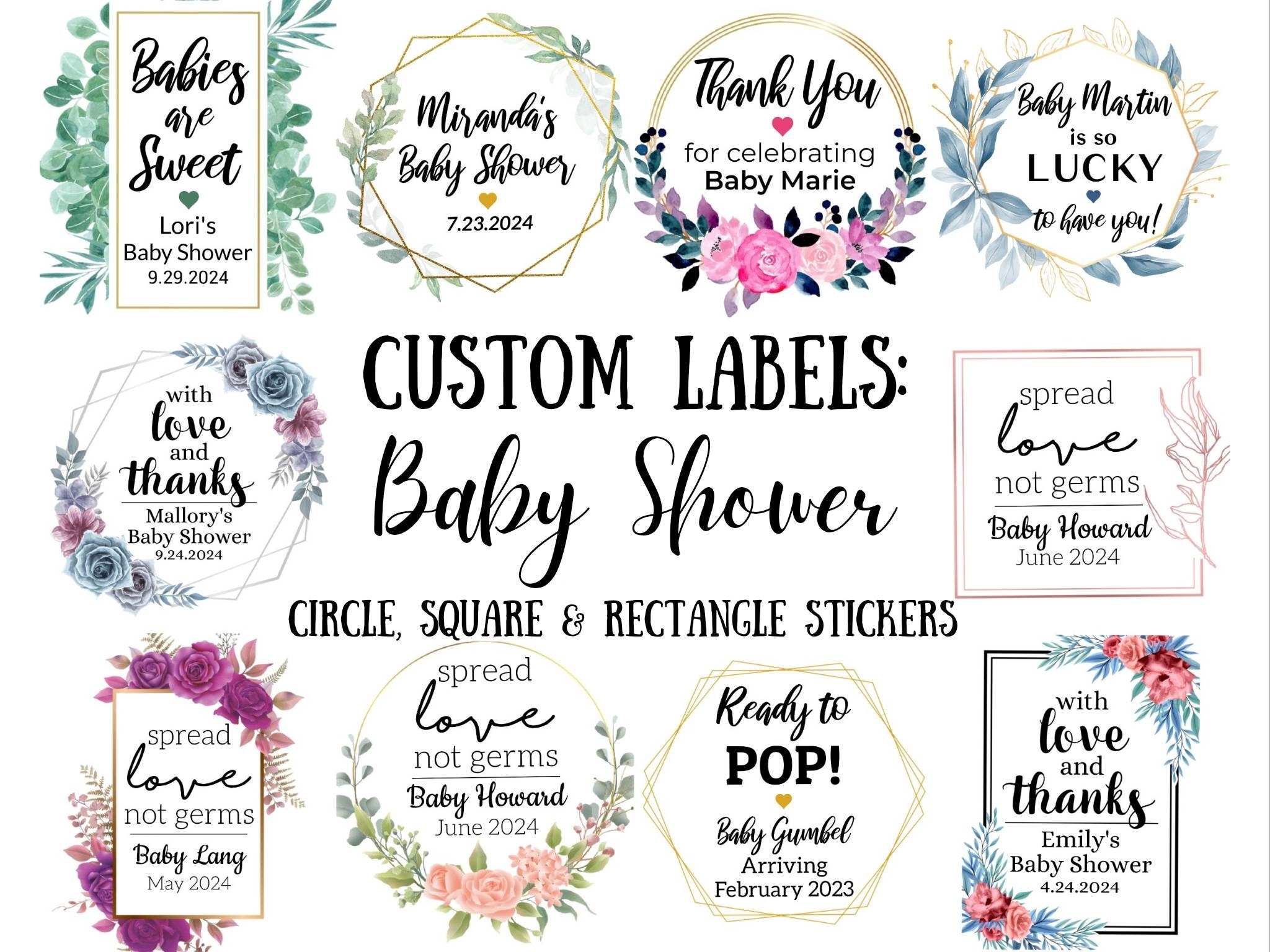 Baby Shower Stickers Custom Baby Shower Labels Party Labels Bottle Labels Personalized Labels Baby Shower Favor Ideas DIY Baby Shower Etsy Israel - Free Printable Baby Shower Labels and Tags