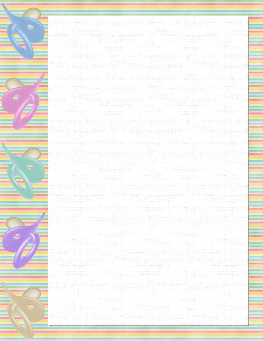 Baby Themed FREE Stationery Template Downloads - Free Printable Baby Borders For Paper