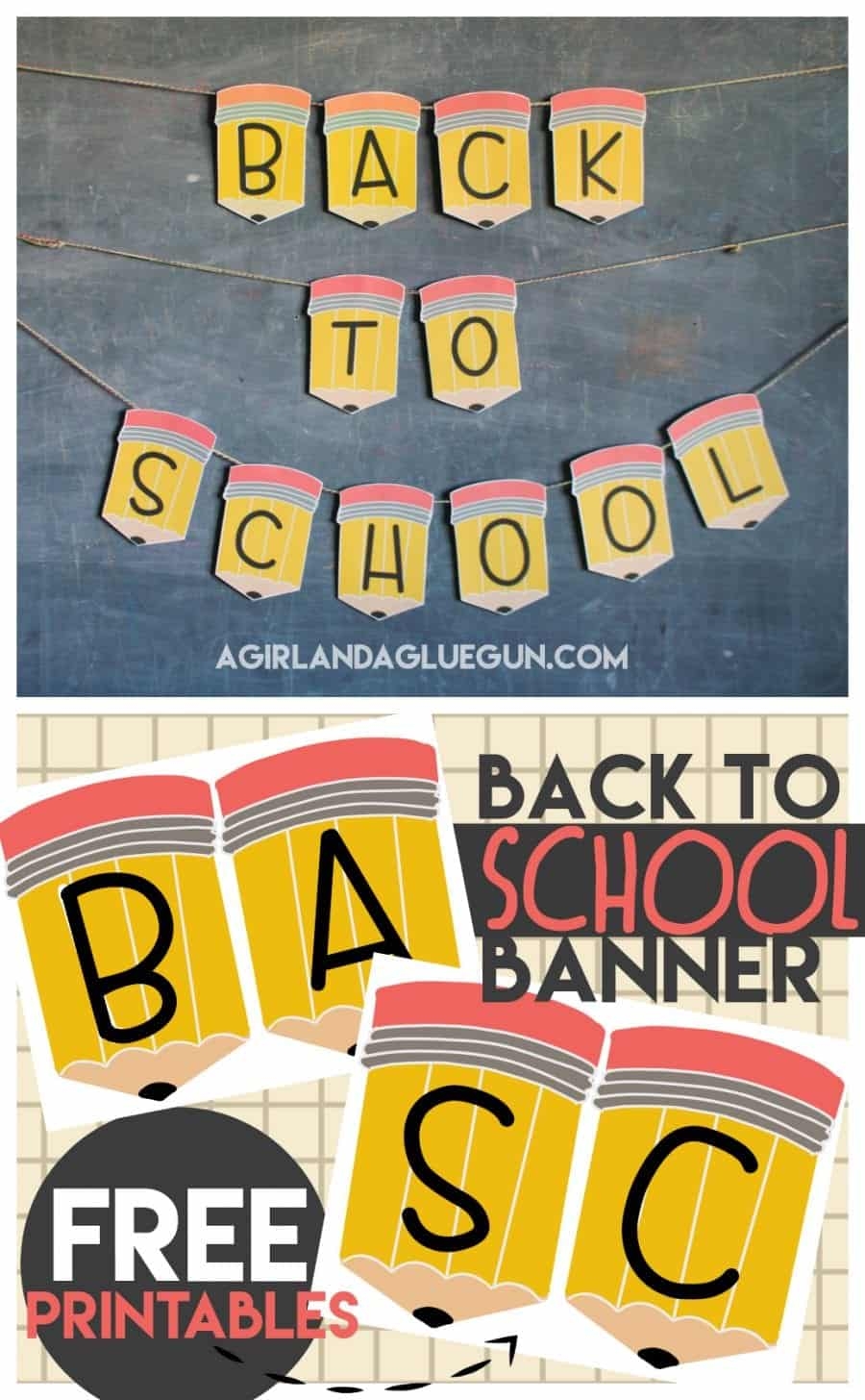 Back To School Banner Printables A Girl And A Glue Gun - Free Printable Back To School