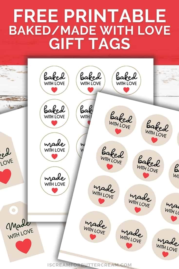 Baked Made With Love Printable Gift Tags I Scream For Buttercream - Free Printable Baking Labels