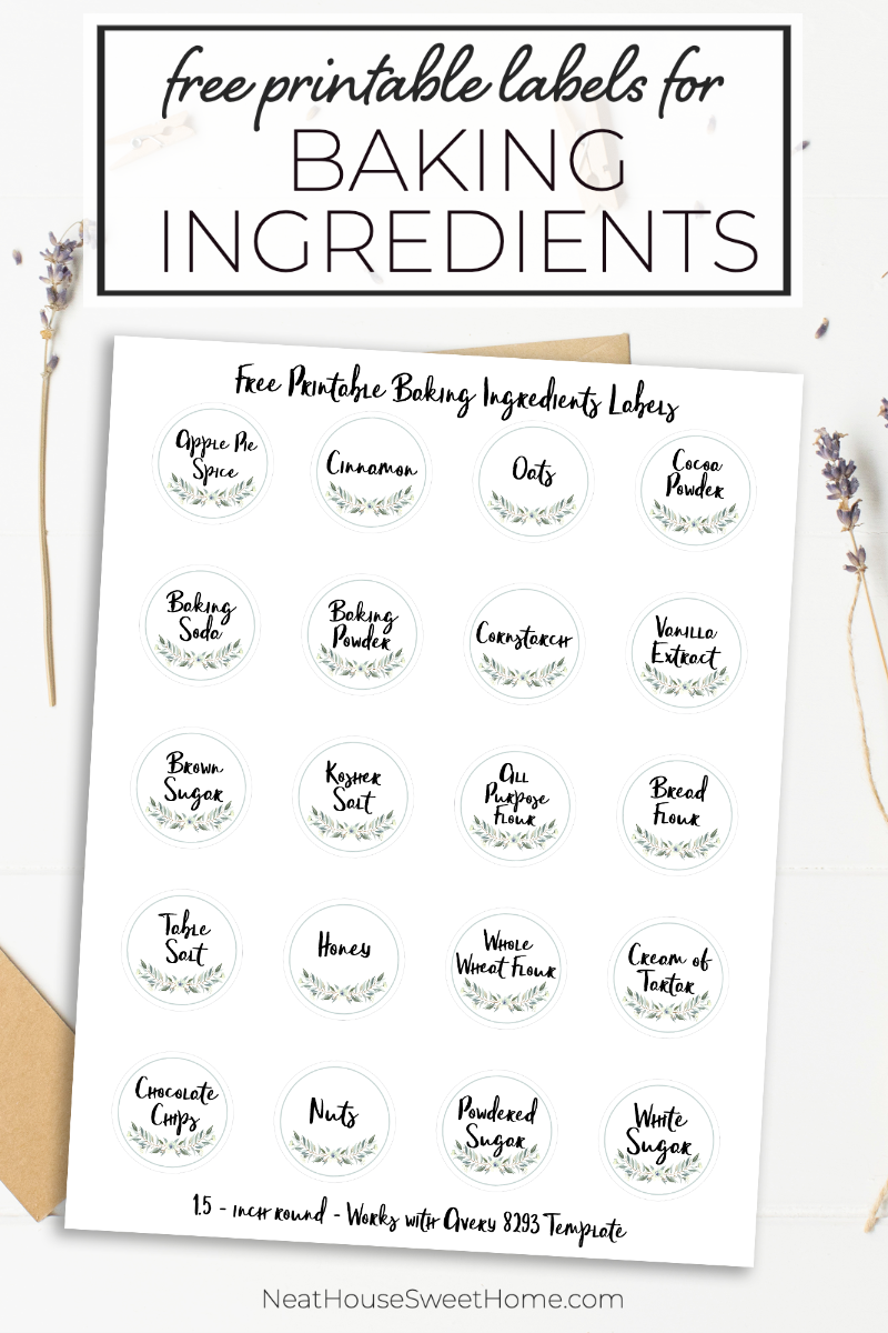 Baking Ingredients Labels Neat House Sweet Home - Free Printable Baking Labels